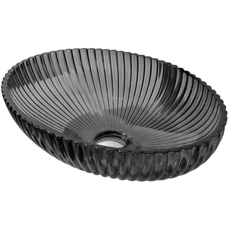 Mexen Zira glass countertop washbasin 53 x 35 cm, black - 24175370