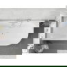 Mexen Silo freestanding corner left fluted bathtub 170 x 80 cm, white/black, brushed nickel overflow - 52891708075L-97