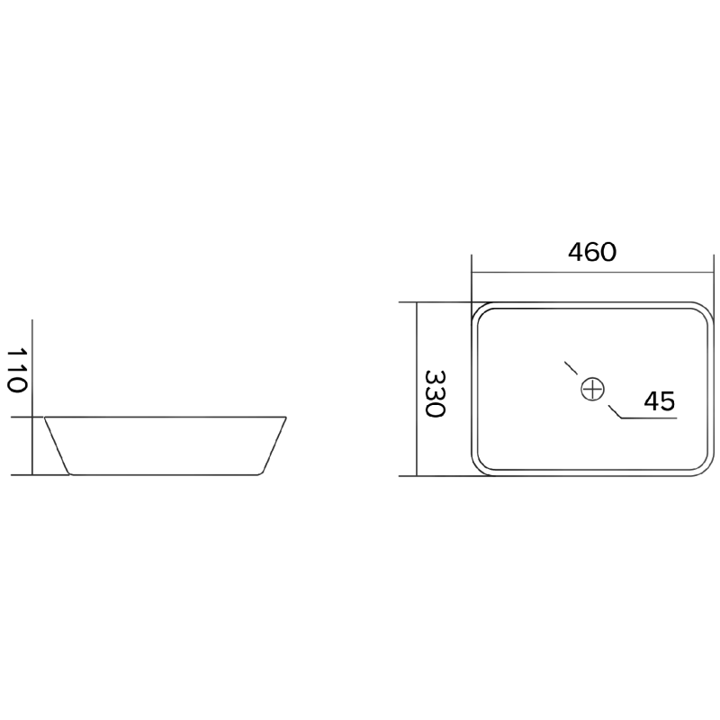 Mexen Tiva glass countertop basin 46 x 33 cm, transparent - 24184600