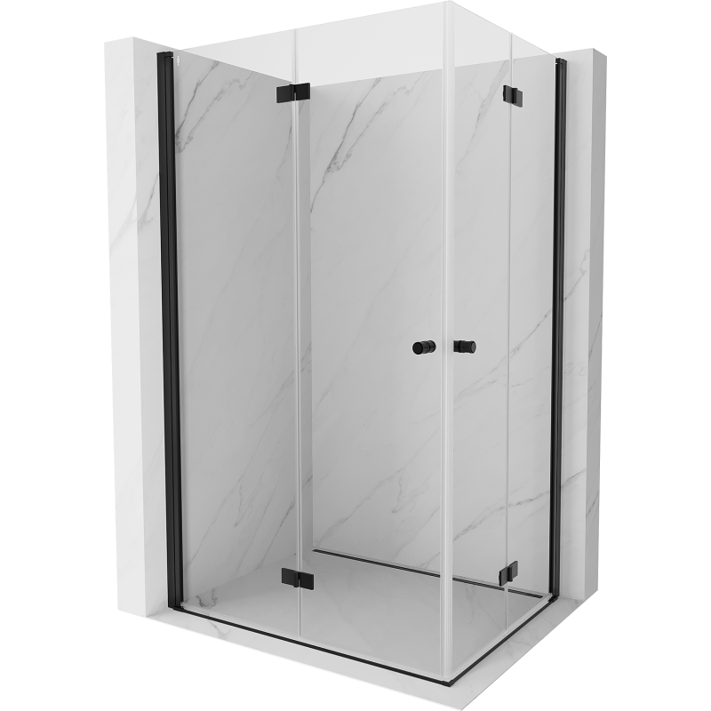 Mexen Mist-F Duo folding shower cabin left 110 x 100 cm, transparent, black - 8A6-110L-100P-70-00