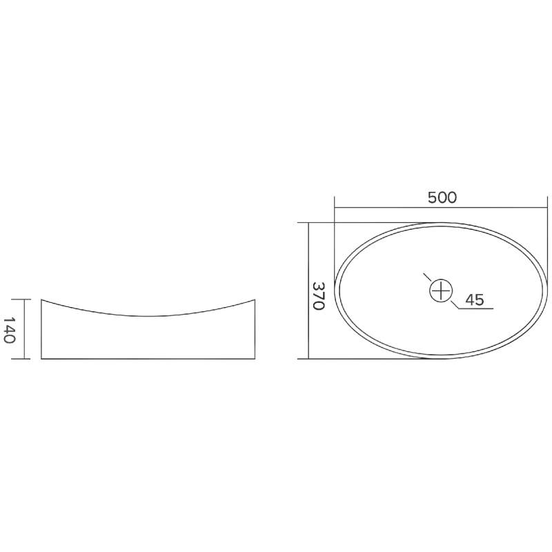 Mexen Kivo glass countertop washbasin 50 x 37 cm, transparent - 24215000