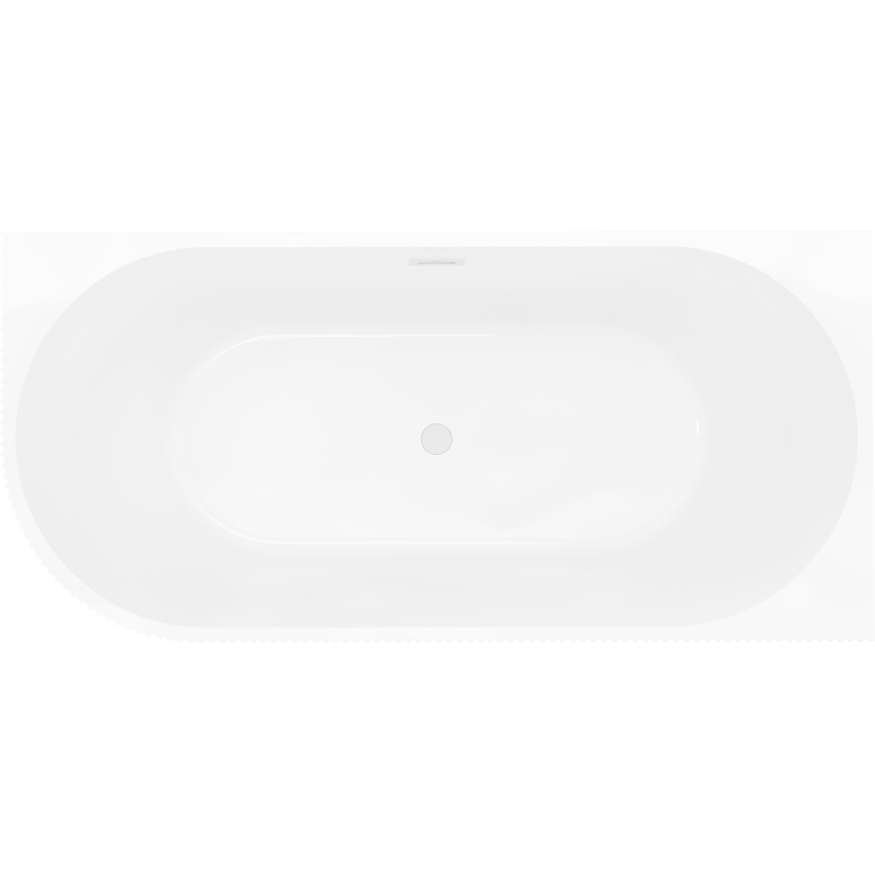Mexen Silo freestanding corner right grooved bathtub 150 x 75 cm, white, white overflow - 52891507500P-20