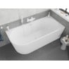 Mexen Silo freestanding corner right ribbed bathtub 150 x 75 cm, white, white overflow - 52891507500P-20