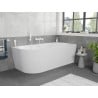 Mexen Silo freestanding corner right ribbed bathtub 150 x 75 cm, white, white overflow - 52891507500P-20