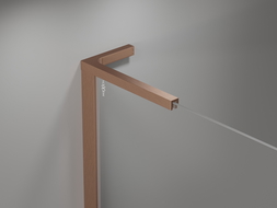 Mexen Mist L pentagonal asymmetrical hinged shower enclosure 80x90 cm, transparent, brushed copper - 8A8L-080-090-65-00