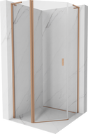 Mexen Mist L five-sided hinged shower cabin 90 x 90 cm, transparent, brushed copper - 8A8L-090-090-65-00