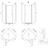 Mexen Mist L asymmetrical pentagonal shower cabin with swing doors 90x100 cm, transparent, brushed copper - 8A8L-090-100-65-00