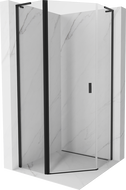 Mexen Mist L Hinged Pentagonal Shower Enclosure 80 x 80 cm, Transparent, Black - 8A8L-080-080-70-00