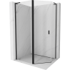 Mexen Mist L asymmetrical pentagonal shower enclosure, hinged 90 x 80 cm, transparent, black - 8A8L-090-080-70-00
