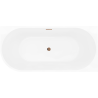 Mexen Silo freestanding corner bath right ribbed 150 x 75 cm, white, overflow rose gold - 52891507500P-60