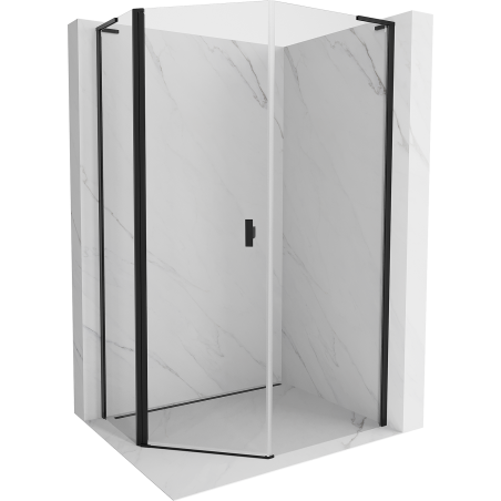 Mexen Mist L pentagonal asymmetrical lift shower enclosure 90 x 100 cm, transparent, black - 8A8L-090-100-70-00