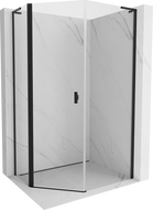 Mexen Mist L asymmetric pentagonal pivot shower enclosure 90 x 100 cm, transparent, black - 8A8L-090-100-70-00