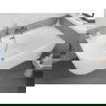 Mexen Silo freestanding corner right fluted bathtub 150 x 75 cm, white, brushed gun gray overflow - 52891507500P-66
