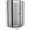 Mexen Mist L pentagonal shower cabin left hinged 80 x 80 cm, black frame, black - 8A8L-080-080-70-70-L