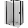 Mexen Mist L pentagonal asymmetrical left-hinged shower cabin 90 x 80 cm, black frame, black - 8A8L-090-080-70-70-L
