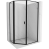 Mexen Mist L asymmetric left pentagonal shower enclosure 80 x 100 cm, black frame, black - 8A8L-080-100-70-70-L
