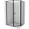 Mexen Mist L pentagonal asymmetrical right-hinged shower cabin 80 x 90 cm, black frame, black - 8A8L-080-090-70-70-P