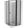Mexen Mist L pentagonal shower cabin hinged right 90 x 90 cm, black frame, black - 8A8L-090-090-70-70-P