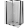 Mexen Mist L asymmetrical pentagonal shower cabin, right-hinged, 90 x 100 cm, black frame, black - 8A8L-090-100-70-70-P