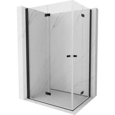 Mexen Mist-F Duo folding shower cabin 115 x 110 cm, transparent, black - 8A6-115L-110P-70-00