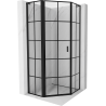 Mexen Mist L pentagonal hinged left shower enclosure 90 x 90 cm, black grid, black - 8A8L-090-090-70-77-L