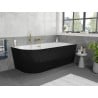 Mexen Silo freestanding corner bathtub right grooved 150 x 75 cm, white/black, overflow gold brushed - 52891507575P-55