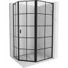 Mexen Mist L asymmetrical pentagon hinged shower enclosure right 100 x 90 cm, black grid, black - 8A8L-100-090-70-77-P