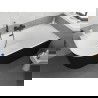 Mexen Silo freestanding corner right grooved bathtub 150 x 75 cm, white/black, black overflow - 52891507575P-70