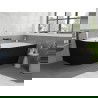 Mexen Silo freestanding corner right grooved bathtub 150 x 75 cm, white/black, black overflow - 52891507575P-70