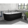 Mexen Silo freestanding corner right ribbed bathtub 150 x 75 cm, white/black, overflow gun metal - 52891507575P-95