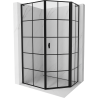 Mexen Mist L pentagonal asymmetric hinged right shower cabin 90 x 100 cm, black grid, black - 8A8L-090-100-70-77-P