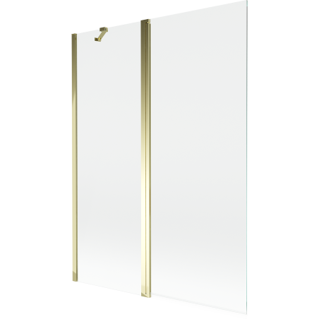 Mexen Mist shower screen 2-wing 130 x 150 cm, transparent, gold - 8A9-130-011-50-00