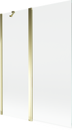 Mexen Mist shower screen 2-wing 130 x 150 cm, transparent, gold - 8A9-130-011-50-00