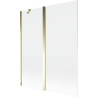 Mexen Mist 2-Panel Bath Screen 140 x 150 cm, Transparent, Gold - 8A9-140-011-50-00