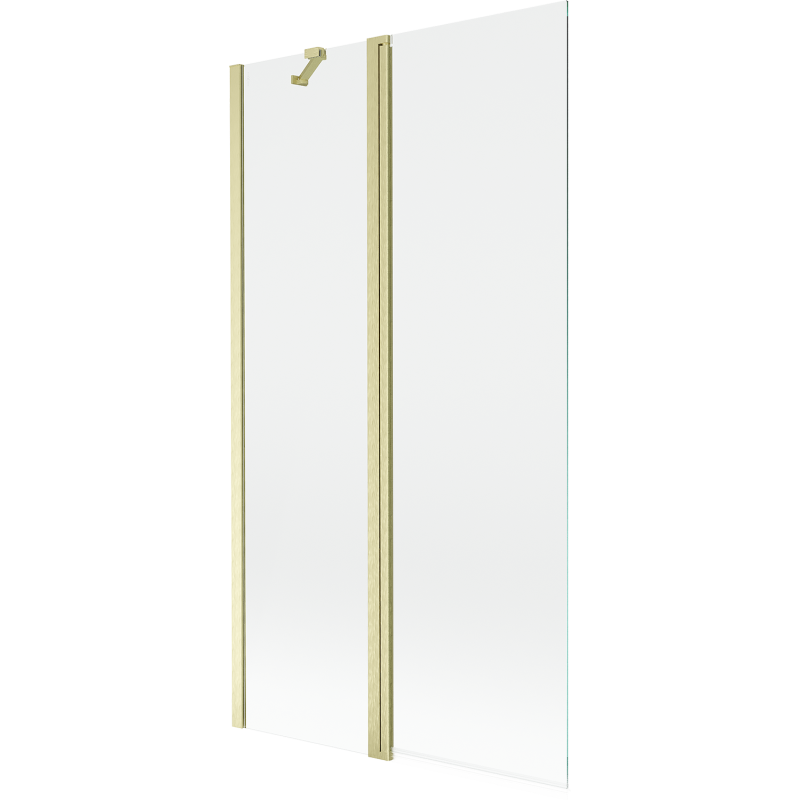 Mexen Mist shower screen 2-wing 100 x 150 cm, transparent, brushed gold - 8A9-100-011-55-00