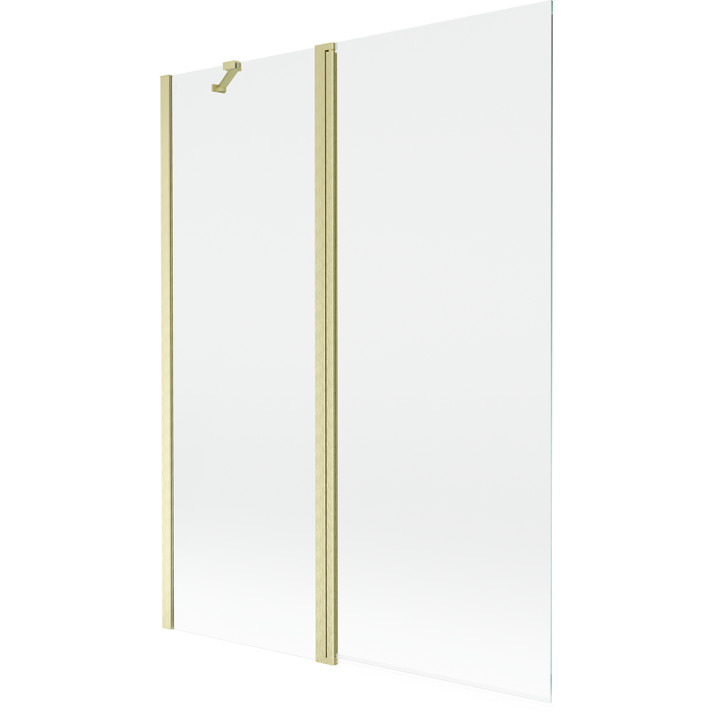 Mexen Mist 2-panel shower screen 130 x 150 cm, transparent, brushed gold - 8A9-130-011-55-00