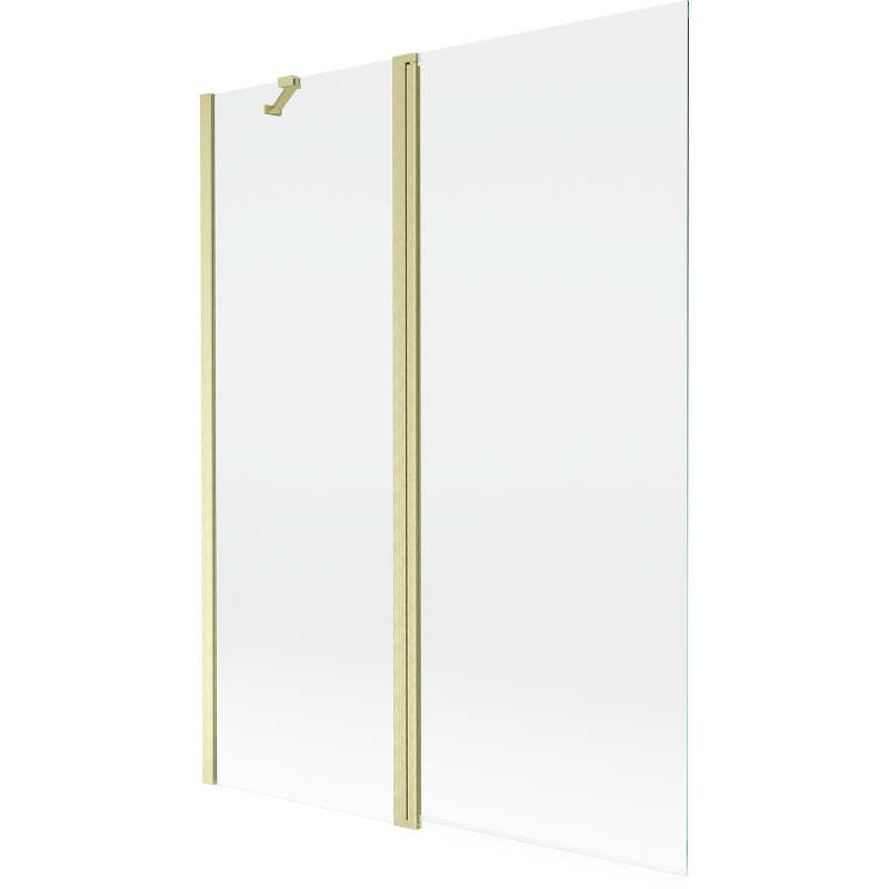 Mexen Mist shower screen 2-wing 130 x 150 cm, transparent, brushed gold - 8A9-130-011-55-00