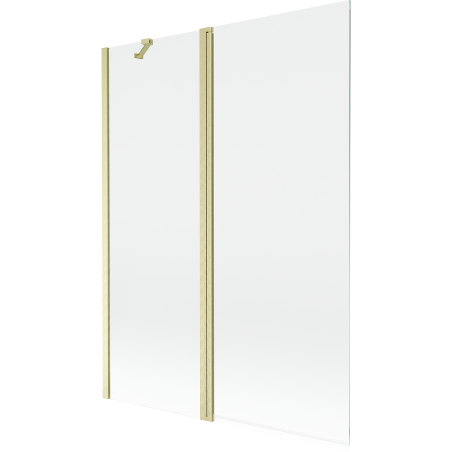 Mexen Mist 2-panel shower screen 130 x 150 cm, transparent, brushed gold - 8A9-130-011-55-00