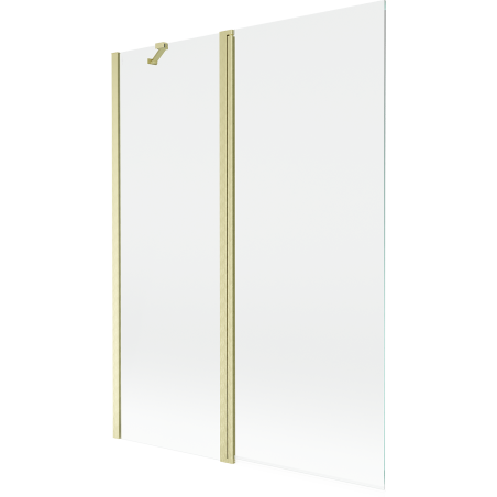 Mexen Mist shower screen 2-wing 130 x 150 cm, transparent, brushed gold - 8A9-130-011-55-00