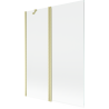 Mexen Mist shower screen 2-wing 130 x 150 cm, transparent, brushed gold - 8A9-130-011-55-00
