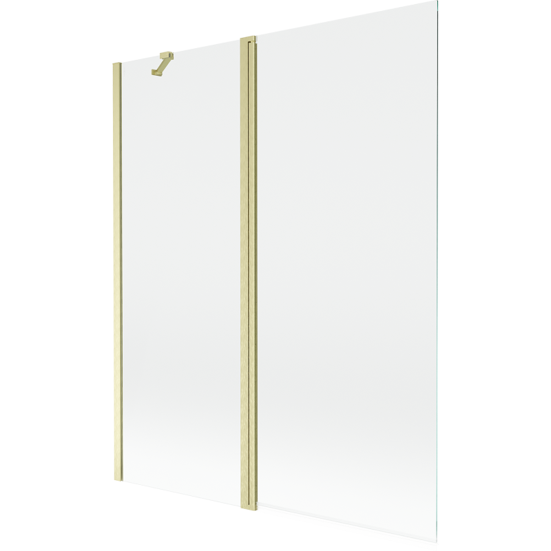 Mexen Mist 2-panel shower screen 140 x 150 cm, transparent, brushed gold - 8A9-140-011-55-00