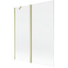 Mexen Mist 2-panel shower screen 140 x 150 cm, transparent, brushed gold - 8A9-140-011-55-00