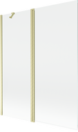 Mexen Mist 2-panel shower screen 140 x 150 cm, transparent, brushed gold - 8A9-140-011-55-00