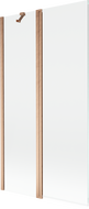 Mexen Mist 2-panel shower screen 100 x 150 cm, transparent, brushed copper - 8A9-100-011-65-00