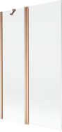 Mexen Mist shower screen 2-wing 110 x 150 cm, transparent, brushed copper - 8A9-110-011-65-00