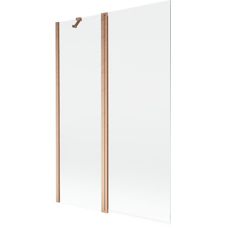 Mexen Mist 2-panel bath screen 120 x 150 cm, transparent, brushed copper - 8A9-120-011-65-00
