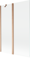 Mexen Mist 2-panel shower screen 120 x 150 cm, transparent, brushed copper - 8A9-120-011-65-00