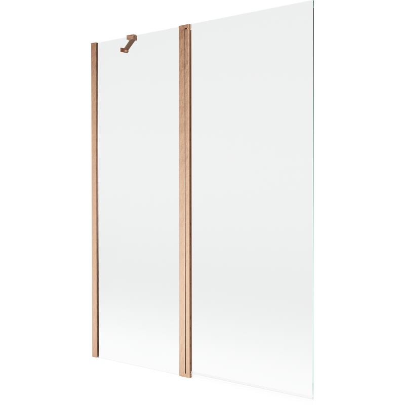 Mexen Mist shower screen 2-wing 130 x 150 cm, transparent, brushed copper - 8A9-130-011-65-00