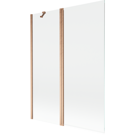Mexen Mist shower screen 2-wing 130 x 150 cm, transparent, brushed copper - 8A9-130-011-65-00