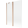 Mexen Mist shower screen 2-wing 130 x 150 cm, transparent, brushed copper - 8A9-130-011-65-00